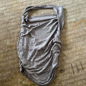 Halter cow neck shimmery top